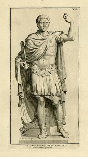 Antique Print-SCULPTURE-AUGUSTUS-EMPEROR-ROME-Randon-1704