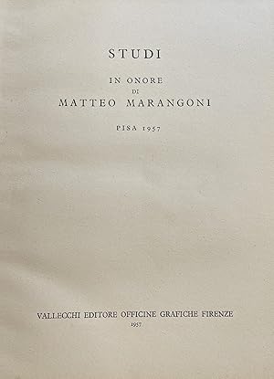 STUDI IN ONORE DI MATTEO MARANGONI