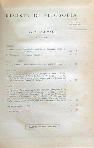 Rivista di filosofia annata 1974