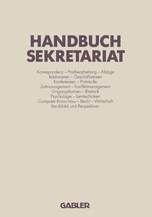 Bild des Verkufers fr Handbuch Sekretariat zum Verkauf von AHA-BUCH GmbH
