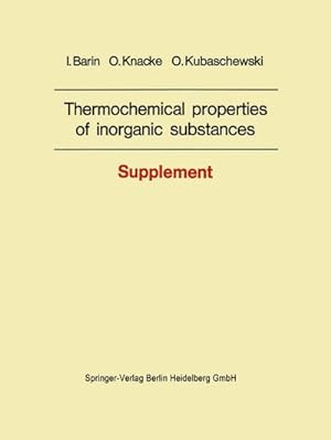 Seller image for Thermochemical properties of inorganic substances : Supplement for sale by AHA-BUCH GmbH