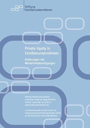 Bild des Verkufers fr Private Equity in Familienunternehmen : Erfahrungen mit Minderheitsbeteiligungen zum Verkauf von AHA-BUCH GmbH