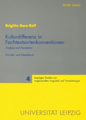 Seller image for Kulturdifferenz in Fachtextsortenkonventionen : Analyse und Translation- Ein Lehr- und Arbeitsbuch for sale by AHA-BUCH GmbH