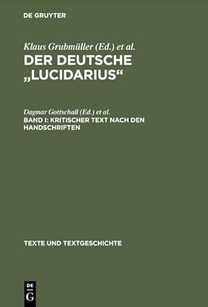 Bild des Verkufers fr Kritischer Text nach den Handschriften zum Verkauf von AHA-BUCH GmbH