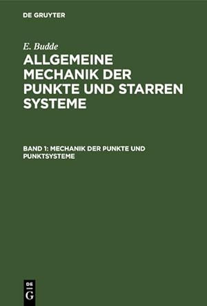 Bild des Verkufers fr Mechanik der Punkte und Punktsysteme zum Verkauf von AHA-BUCH GmbH