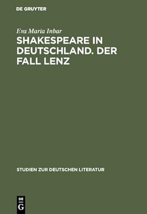 Bild des Verkufers fr Shakespeare in Deutschland. Der Fall Lenz zum Verkauf von AHA-BUCH GmbH