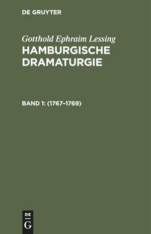 Bild des Verkufers fr Hamburgische Dramaturgie: 17671769, Band 1/2 zum Verkauf von AHA-BUCH GmbH