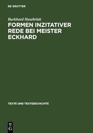 Seller image for Formen inzitativer Rede bei Meister Eckhard : Untersuchungen zur literarischen Konzeption der deutschen Predigt for sale by AHA-BUCH GmbH