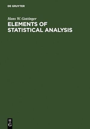 Bild des Verkufers fr Elements of Statistical Analysis zum Verkauf von AHA-BUCH GmbH