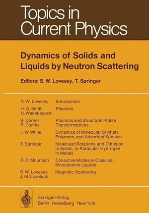 Immagine del venditore per Dynamics of Solids and Liquids by Neutron Scattering venduto da AHA-BUCH GmbH