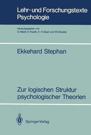 Seller image for Zur logischen Struktur psychologischer Theorien for sale by AHA-BUCH GmbH