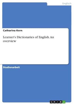 Bild des Verkufers fr Learner's Dictionaries of English. An overview zum Verkauf von AHA-BUCH GmbH