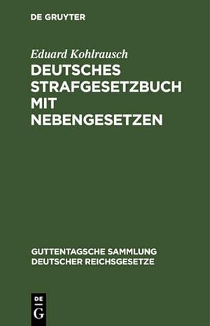 Bild des Verkufers fr Deutsches Strafgesetzbuch mit Nebengesetzen : Textausgabe mit Erluterungen der nderungen zum Verkauf von AHA-BUCH GmbH