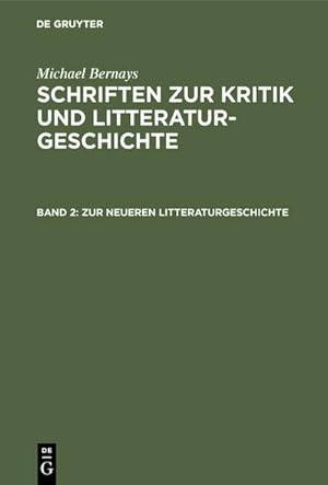 Bild des Verkufers fr Zur neueren Litteraturgeschichte zum Verkauf von AHA-BUCH GmbH