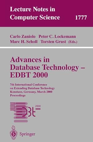 Seller image for Advances in Database Technology - EDBT 2000 : 7th International Conference on Extending Database Technology Konstanz, Germany, March 27-31, 2000 Proceedings for sale by AHA-BUCH GmbH