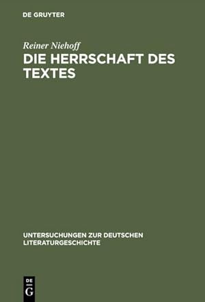 Immagine del venditore per Die Herrschaft des Textes : Zitattechnik als Sprachkritik in Georg Bchners Drama Danton's Tod unter Bercksichtigung der Letzten Tage der Menschheit von Karl Kraus venduto da AHA-BUCH GmbH