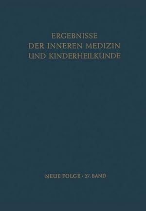 Bild des Verkufers fr Ergebnisse der Inneren Medizin und Kinderheilkunde zum Verkauf von AHA-BUCH GmbH