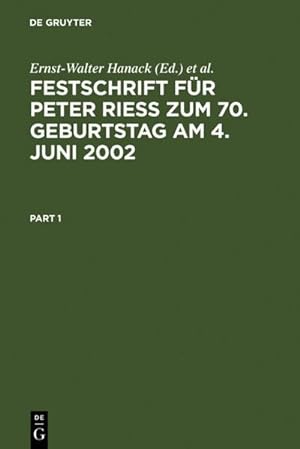 Seller image for Festschrift fr Peter Rie zum 70. Geburtstag am 4. Juni 2002 for sale by AHA-BUCH GmbH