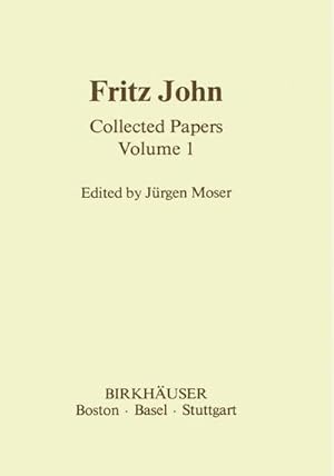 Image du vendeur pour Fritz John : Collected Papers Volume 1 mis en vente par AHA-BUCH GmbH