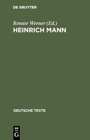 Image du vendeur pour Heinrich Mann : Texte zu seiner Wirkungsgeschichte in Deutschland mis en vente par AHA-BUCH GmbH