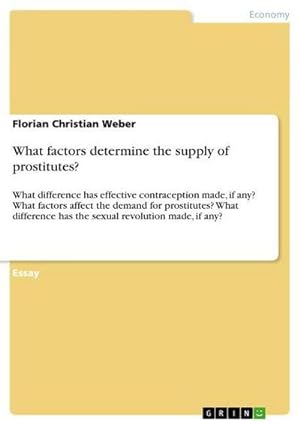 Bild des Verkufers fr What factors determine the supply of prostitutes? : What difference has effective contraception made, if any? What factors affect the demand for prostitutes? What difference has the sexual revolution made, if any? zum Verkauf von AHA-BUCH GmbH