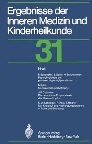 Bild des Verkufers fr Ergebnisse der Inneren Medizin und Kinderheilkunde zum Verkauf von AHA-BUCH GmbH