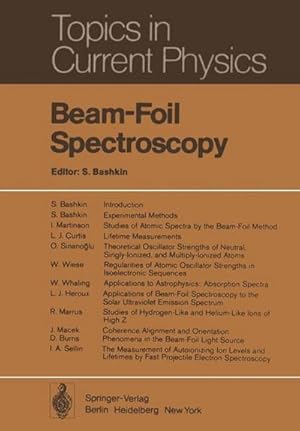 Bild des Verkufers fr Beam-Foil Spectroscopy zum Verkauf von AHA-BUCH GmbH