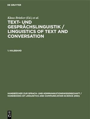 Seller image for Text- und Gesprchslinguistik 1. Halbband for sale by AHA-BUCH GmbH