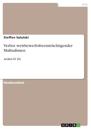 Seller image for Verbot wettbewerbsbeeintrchtigender Manahmen : Artikel 81 EG for sale by AHA-BUCH GmbH