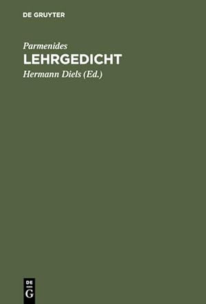 Imagen del vendedor de Lehrgedicht : Griechisch und deutsch a la venta por AHA-BUCH GmbH