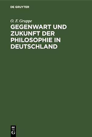 Bild des Verkufers fr Gegenwart und Zukunft der Philosophie in Deutschland zum Verkauf von AHA-BUCH GmbH