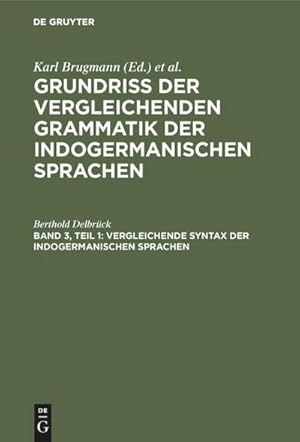 Bild des Verkufers fr Vergleichende Syntax der indogermanischen Sprachen zum Verkauf von AHA-BUCH GmbH