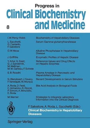 Image du vendeur pour Clinical Biochemistry in Hepatobiliary Diseases : Proceedings of the International Satellite Symposium, Bologna, Italy, 1988 mis en vente par AHA-BUCH GmbH