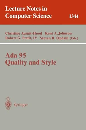 Bild des Verkufers fr Ada 95, Quality and Style : Guidelines for Professional Programmers zum Verkauf von AHA-BUCH GmbH