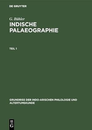 Bild des Verkufers fr Indische Palaeographie : Von circa 350 a. Chr.  circa 1300 p. Chr. zum Verkauf von AHA-BUCH GmbH