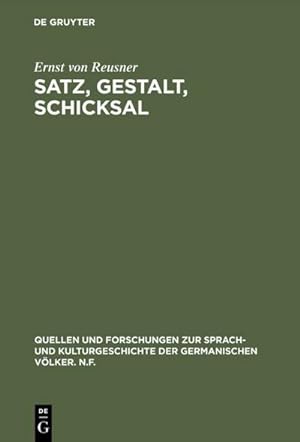 Bild des Verkufers fr Satz, Gestalt, Schicksal : Untersuchungen ber die Struktur in der Dichtung Kleists zum Verkauf von AHA-BUCH GmbH