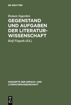 Seller image for Gegenstand und Aufgaben der Literaturwissenschaft : Aufstze und Diskussionsbeitrge (1937-1964) for sale by AHA-BUCH GmbH