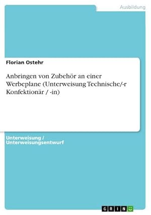 Bild des Verkufers fr Anbringen von Zubehr an einer Werbeplane (Unterweisung Technische/-r Konfektionr / -in) zum Verkauf von AHA-BUCH GmbH