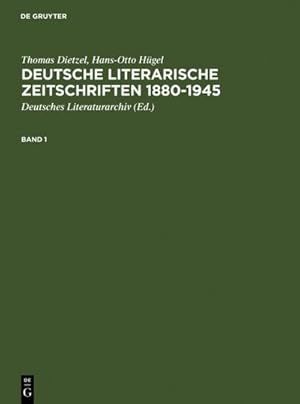 Bild des Verkufers fr Deutsche literarische Zeitschriften 1880-1945 : Ein Repertorium zum Verkauf von AHA-BUCH GmbH