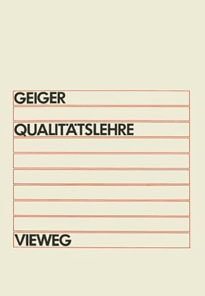 Bild des Verkufers fr Qualittslehre : Einfhrung, Systematik, Terminologie zum Verkauf von AHA-BUCH GmbH