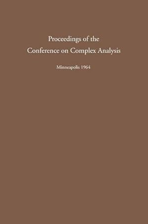 Bild des Verkufers fr Proceedings of the Conference on Complex Analysis zum Verkauf von AHA-BUCH GmbH