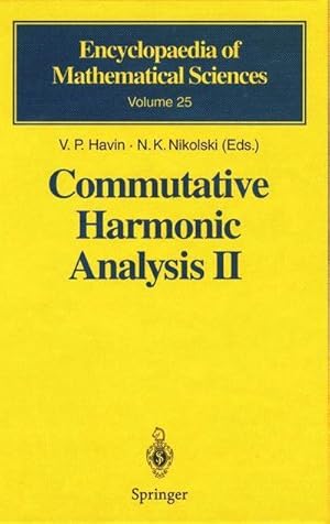 Imagen del vendedor de Commutative Harmonic Analysis II : Group Methods in Commutative Harmonic Analysis a la venta por AHA-BUCH GmbH