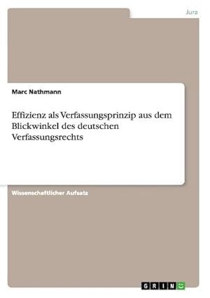 Seller image for Effizienz als Verfassungsprinzip aus dem Blickwinkel des deutschen Verfassungsrechts for sale by AHA-BUCH GmbH