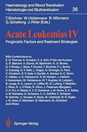 Imagen del vendedor de Acute Leukemias IV : Prognostic Factors and Treatment Strategies a la venta por AHA-BUCH GmbH