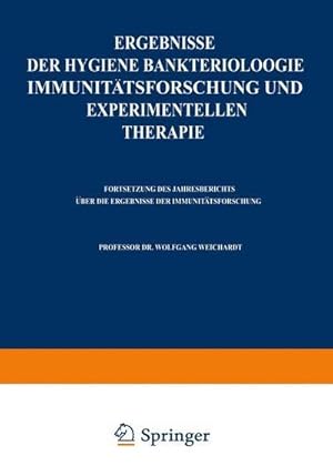 Bild des Verkufers fr Ergebnisse der Hygiene Bakteriologie Immunittsforschung und experimentellen Therapie : Zweiundzwanzigster Band zum Verkauf von AHA-BUCH GmbH