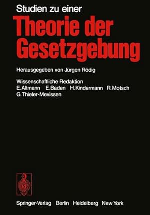 Seller image for Studien zu einer Theorie der Gesetzgebung for sale by AHA-BUCH GmbH