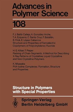 Seller image for Structure in Polymers with Special Properties for sale by AHA-BUCH GmbH