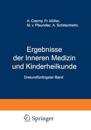 Bild des Verkufers fr Ergebnisse der Inneren Medizin und Kinderheilkunde : Dreiundfnfzigster Band zum Verkauf von AHA-BUCH GmbH