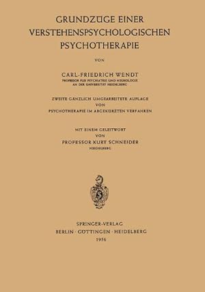 Seller image for Grundzge Einer Verstehenspsychologischen Psychotherapie for sale by AHA-BUCH GmbH