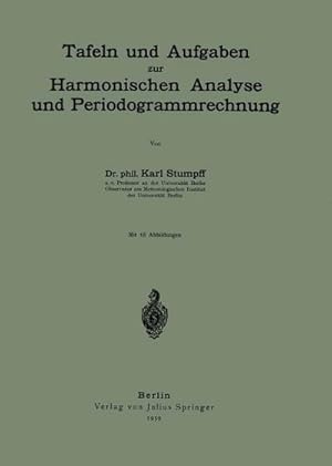 Bild des Verkufers fr Tafeln und Aufgaben zur Harmonischen Analyse und Periodogrammrechnung zum Verkauf von AHA-BUCH GmbH